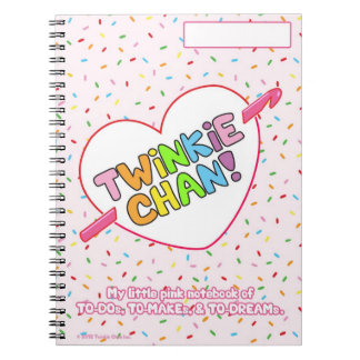 Espiral Twinkie Chan pouco caderno cor-de-rosa