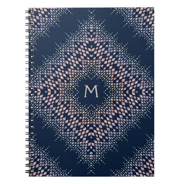 Espiral Um ornamento oriental azul. Caderno (Frente)