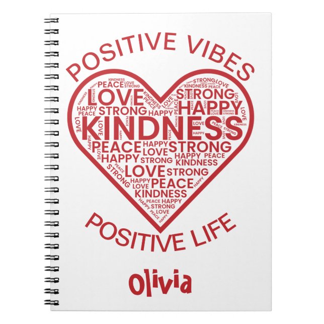 Espiral Vibrações Positivas Vida Positiva Caderno Personal (Frente)