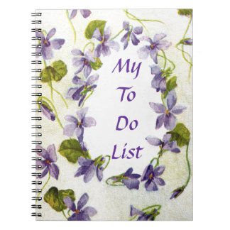 Espiral Violetas do vintage minhas para fazer o caderno da