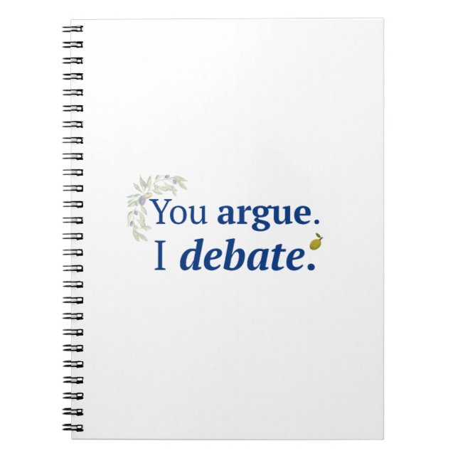 Espiral Você argumenta. Eu debato caderno (Frente)