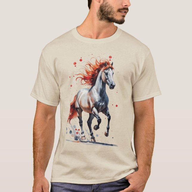 Espírito Ardente - Camiseta de Cavalos Majestosos  (Frente)