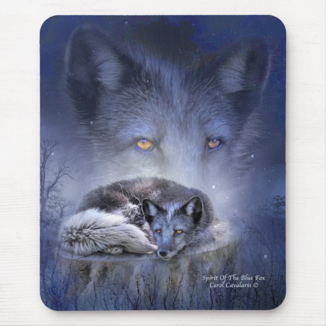 Espírito da arte Mousepad do Fox azul (Frente)