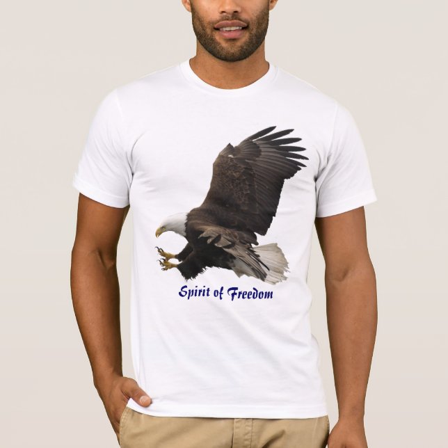 ESPÍRITO DA LIBERDADE DE T-Shirt Selvagem Bald Eag (Frente)