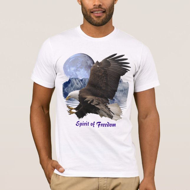 ESPÍRITO DA LIBERDADE DE T-Shirt Selvagem Bald Eag (Frente)