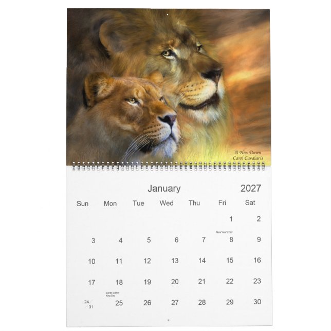 Espírito do calendário selvagem dos leões 2011 (Jan 2027)