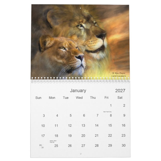 Espírito do selvagem - calendário dos leões 2010 (Jan 2027)