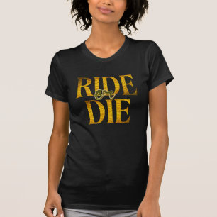 Espírito livre de ouro de corrida Camiseta de mul