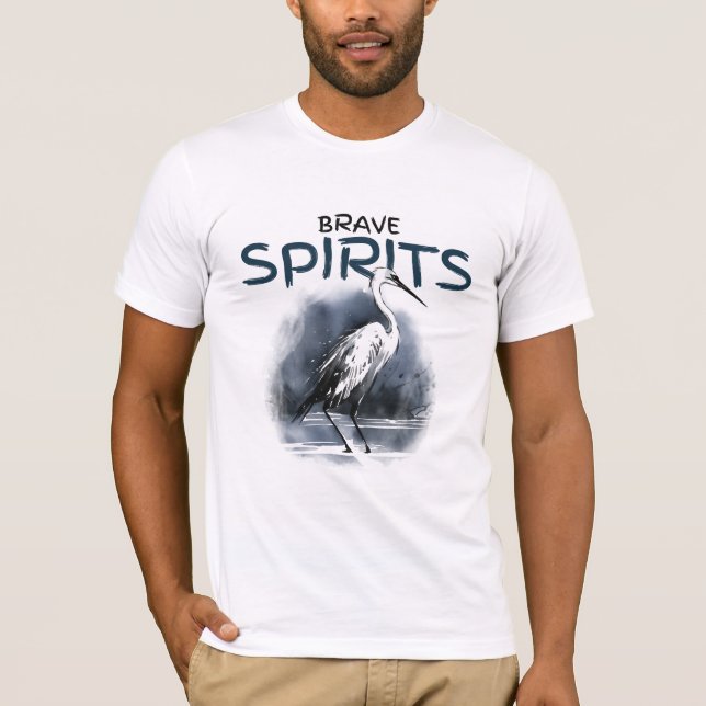 Espíritos corajosos Heron Artística T-Shirt (Frente)
