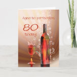 Espirrando o cartão de aniversário do 80 do vinho<br><div class="desc">Espirrando o vinho e as bolhas fazem este cartão de aniversário do 80 travamento a extremamente especial e olho</div>