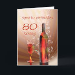 Espirrando o cartão de aniversário do 80 do vinho<br><div class="desc">Espirrando o vinho e as bolhas fazem este cartão de aniversário do 80 travamento a extremamente especial e olho</div>