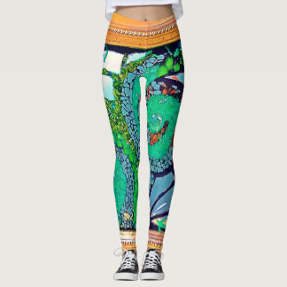 EsplêndidoLee - Leggings de Impressão de Arte com 