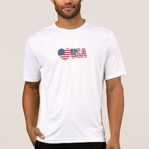 Esporte-Tek dos Homens Adora T-Shirt Dos Eua