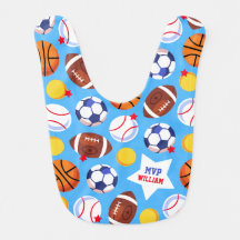 Esportes azuis personalizados - babador temático