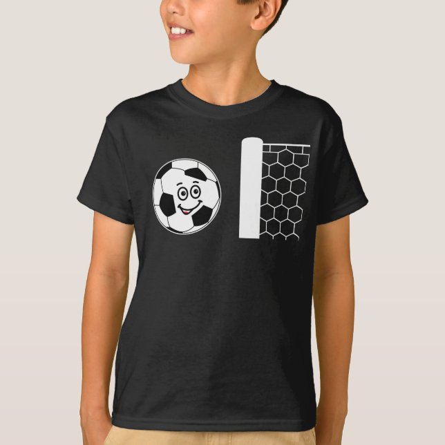 Esportes bola de futebol com camiseta preta (Frente)