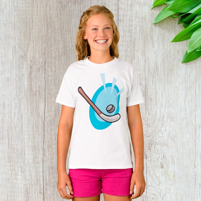Esportes De Hockey Stick E Puck T-Shirt (Criador carregado)