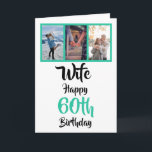 Esposa 60th Birthday Modern Picture modelo<br><div class="desc">Ponha um sorriso num rosto com este cartão de aniversário de 60 anos de 3 fotos personalizado para a sua esposa. - Basta clicar para personalizar este design 🔥 As minhas promessas - Este design é único e foi concebido consigo 🙏 Obrigado por apoiar a minha pequena empresa - Se...</div>