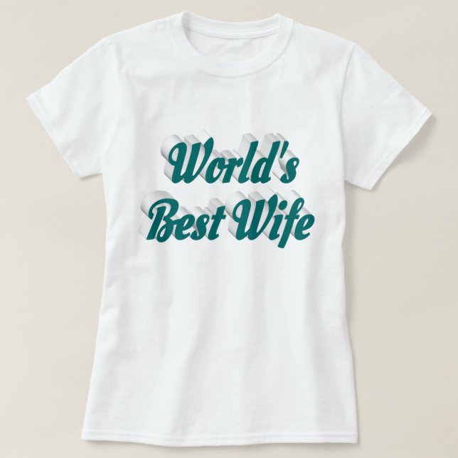 Esposa com T-Shirt com texto verde (Frente do Design)