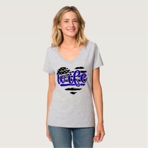 Esposa da Polícia - Camiseta Minúscula Blue Line H