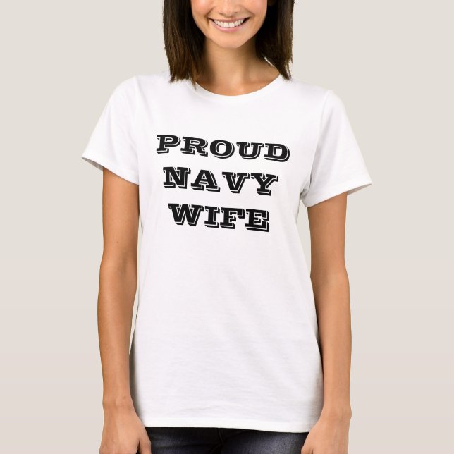 Esposa de Marinho Orgulhosa de Camisa T (Frente)
