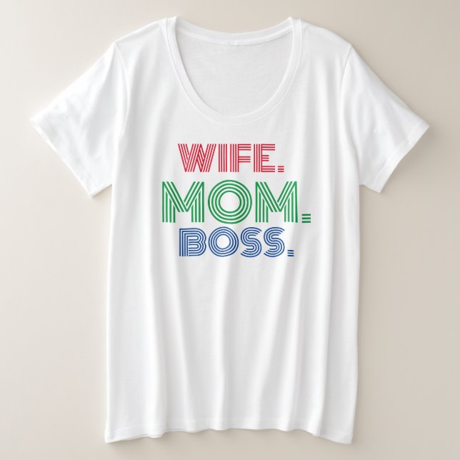 Esposa do Dia das Mães Chefe T-shirt (Frente do Design)