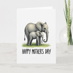Esposa Feliz Dia das Mães Cartão de Elefante