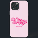 Esposa Retro Rosa Est. Ano Noiva Noivo<br><div class="desc">Este é um Estojo de Telefone iPhone Esposa Retro Rosa Est. Ano Noiva Noivo!</div>