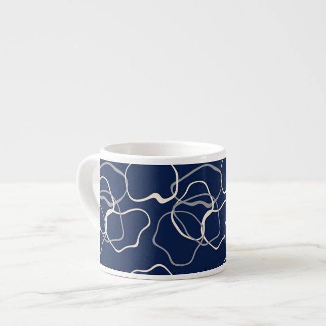Espresso caneca ondulada azul escuro (Frente Esquerda)
