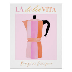 Espresso Coffee Poster, Itália Wall Art Impressão
