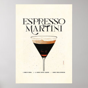 Espresso Martini Poster Clássico de Cocktail