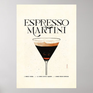 Espresso Martini Poster Clássico de Cocktail