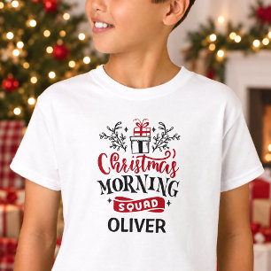 Esquadrão da Manhã de Natal com Camiseta Nome