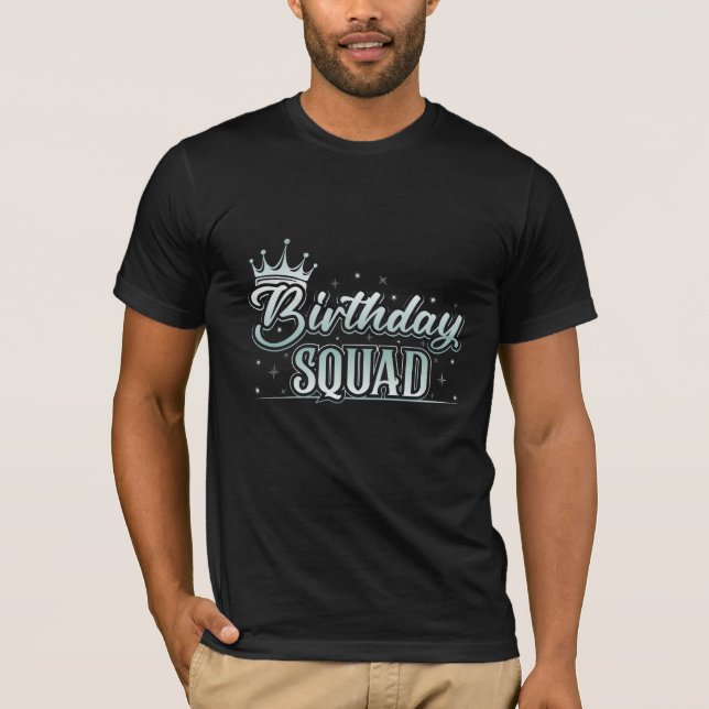 Esquadrão de aniversário com design de camisa da c (Frente)