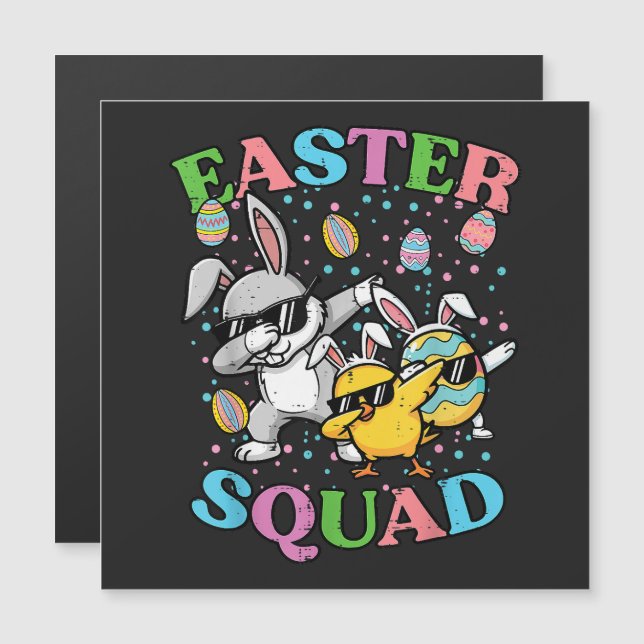 Esquadrão de Páscoa Coelho Ovo Frango Dab Equipe C (Frente/Verso)