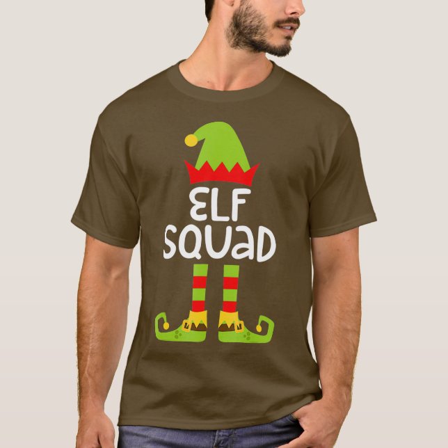 Esquadrão Elf Correspondendo à Camisa de Natal Elv (Frente)