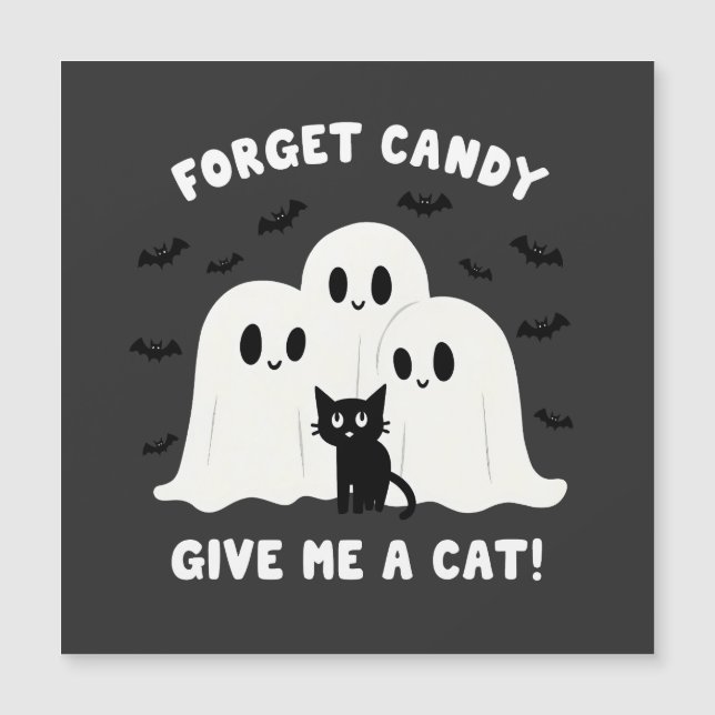 Esqueça os Doces Me Dê um Gato Halloween Assustado (Frente)