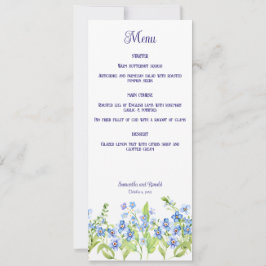 Esquece-me do Cartão de Menu de Casamento das Flor
