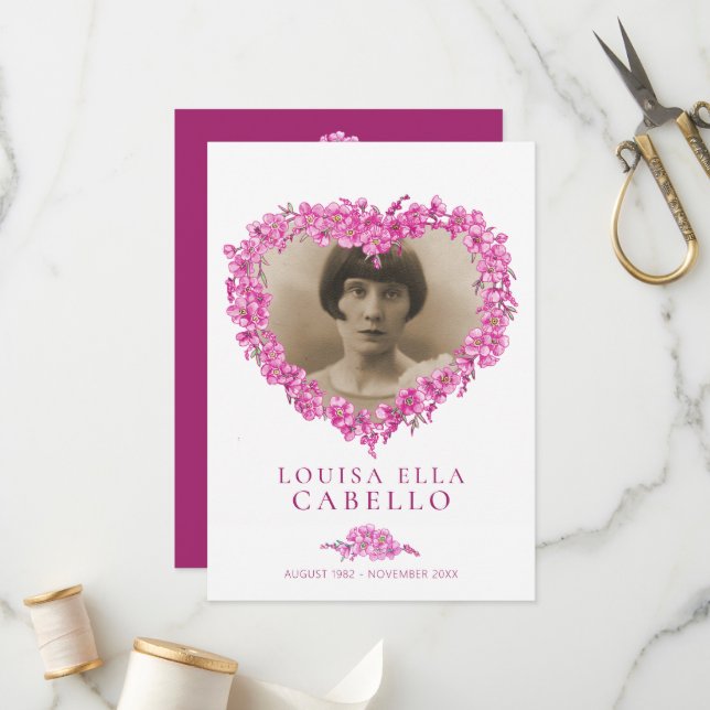 Esquece-me do programa do serviço funerário rosa (Frente/Verso In Situ)