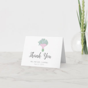 Esquece-Me-Não-Buquê Casamento Obrigado Cartões