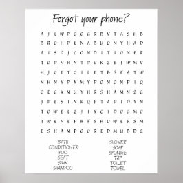 Esqueceu o telefone? impressão do banheiro?