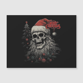 Esqueleto Crânio Divertido Feliz Natal Papai Noel
