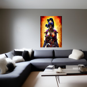 Esqueleto de galo-portraítico   AI Art Poster