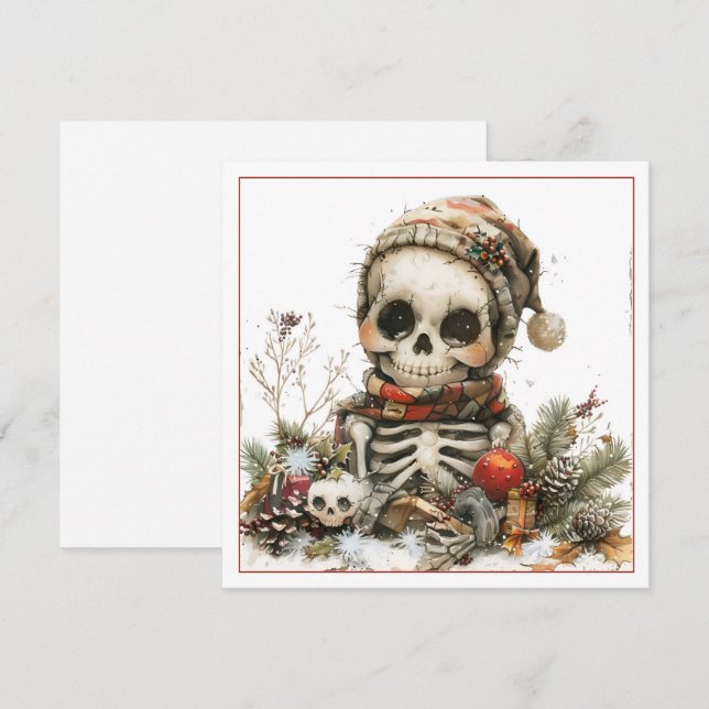 Esqueleto de Natal assustador (Frente/Verso)