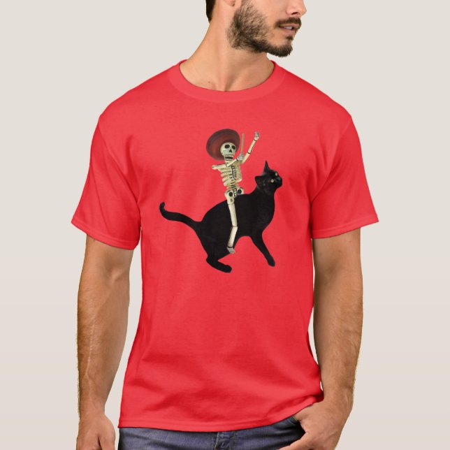 Esqueleto em Cat T-Shirt (Frente)