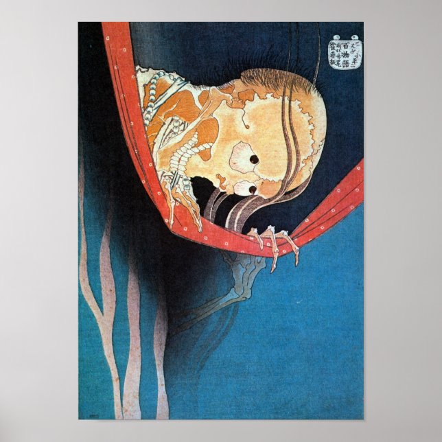 Esqueleto Fantasma, Poster Hokusai (Frente)