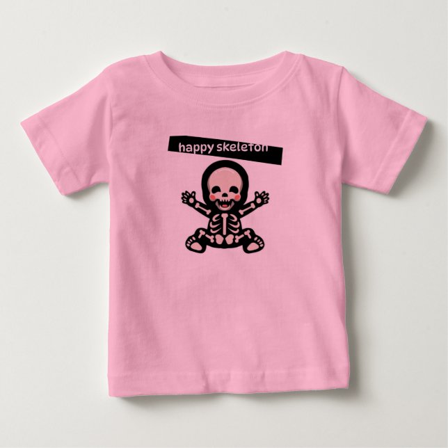 ESQUELETO FELIZ DO T-SHIRT PARA CRIANÇAS (Frente)