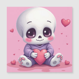 Esqueleto Kawaii Segurando Coração