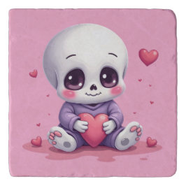 Esqueleto Kawaii Segurando Coração