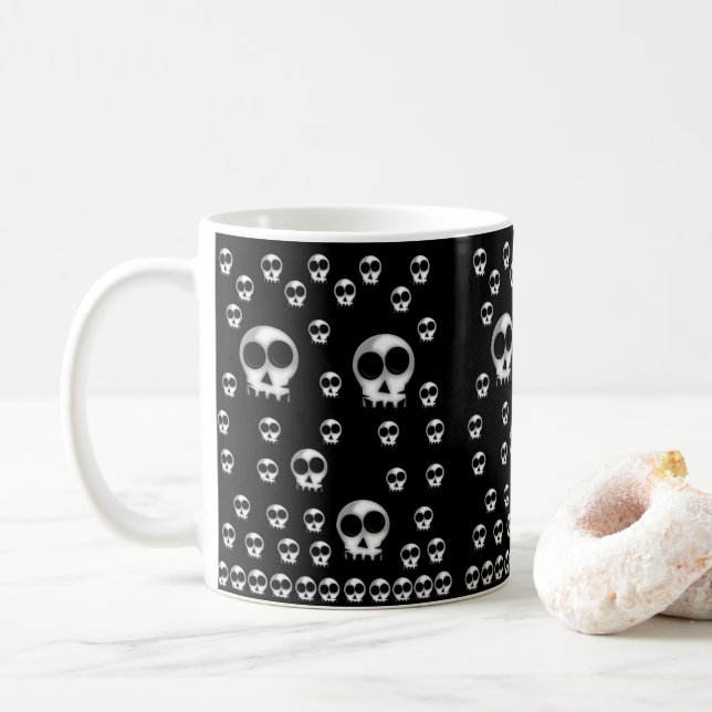 esqueletos de canecas halloween (Com Donut)