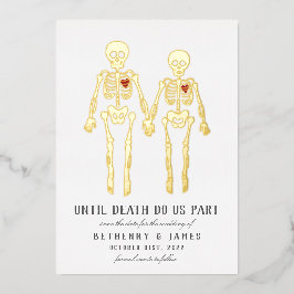 Esqueletos Românticos Foil Convite